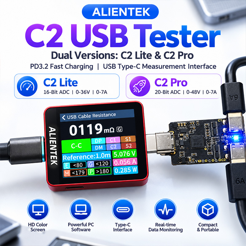 ALIENTEK C2, Alat Penguji Laya - Logic Analyzer Usb ulasan dan harga